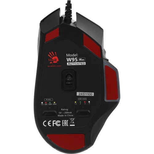 Купить оптическую мышь A4Tech Bloody W95 Max черный с чувствительностью 12000dpi и 10 кнопками - идеальный выбор для геймеров.
