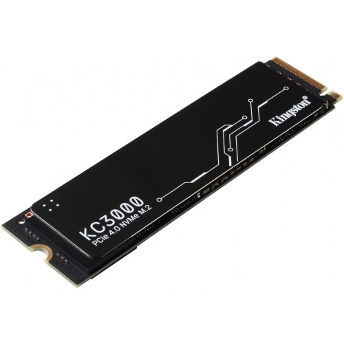 Твердотельный накопитель/ Kingston SSD KC3000, 4096GB, M.2(22x80mm), NVMe, PCIe 4.0 x4, 3D TLC, R/W 7000/7000MB/s, IOPs 1 000 000/1 000 000, DRAM buffer 4096MB, TBW 3200, DWPD 0.71, with Heat Spreader (60 мес) Kingston