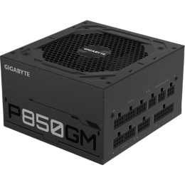 Блоки питания/ Power Supply Gigabyte GP-P850GM, 850W 80+ Gold (ATX, 2.31, Full modular, 1x24(20+4)pin, 2x4+4-pin CPU, 3xMolex, 4x6+2-pin PCIe, 8xSATA3, Active, 120x120mm, 150x140x86mm, APFC, black)