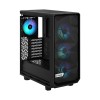 Корпус ПК без блока питания/ Case Fractal Design Meshify 2 Compact Lite RGB TG Light Tint, Midi-Tower, 4x120mm RGB, 2xUSB-A 3.2 ATX, mATX, mITX Black Fractal Design