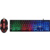 Клавиатура и мышь Defender Glion с LED-подсветкой, черно-красные, USB (45123)
