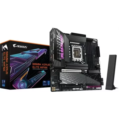 Купить материнскую плату Gigabyte B860M AORUS ELITE WIFI6E - Intel B860, 4xDDR5, mATX, 2.5G LAN, RAID, HDMI и DP