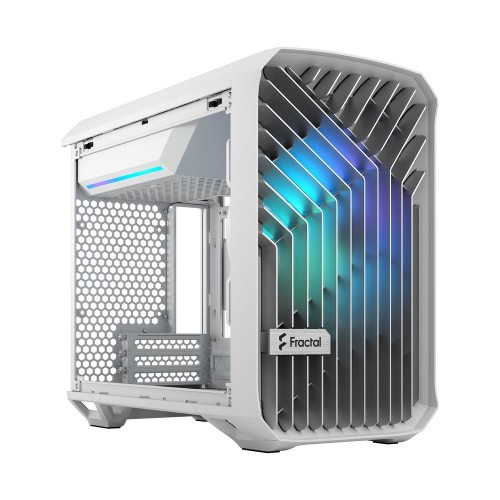 Корпус ПК без блока питания/ Case Fractal Design Torrent Nano RGB TG Clear Tint, Mini-Tower, 1x180mm RGB, 2xUSB-A 3.2 + 1xUSB 3.2 Type-C mITX, mDTX White Fractal Design