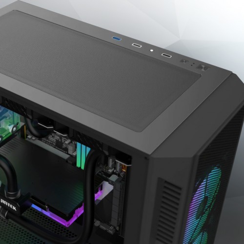 Корпус без блока питания/ Case Raijintek ARCADIA III, Midi-Tower, TG, 1x120mm, 1xUSB-A 3.0 + 2xUSB 2.0, ATX, mATX, mITX Black