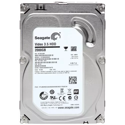 Жесткий диск/ RECERTIFIED HDD Seagate SATA3 2Tb Video 5900 RPM 64Mb 1 year warranty (replacement ST2000VX008, ST2000VX015, WD23PURZ, ST2000DM005, WD20EARZ) RECERTIFIED Seagate
