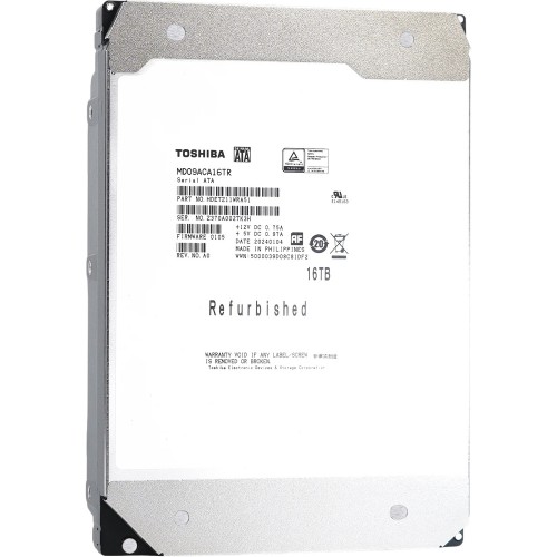 Жесткий диск/ HDD Toshiba MD09 SATA3 16Tb 3.5" 7200 512Mb OFFICIAL RECERTIFIED 1 year warranty (replacement MG08ACA16TE, ST16000NM000J, ST16000NM001G, MG11ACA16TE, MG09ACA16TE, WUH721816ALE6L4)