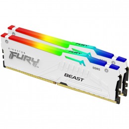 Память оперативная/ Kingston 64GB 5200MT/s DDR5 CL40 DIMM (Kit of 2) FURY Beast White RGB XMP