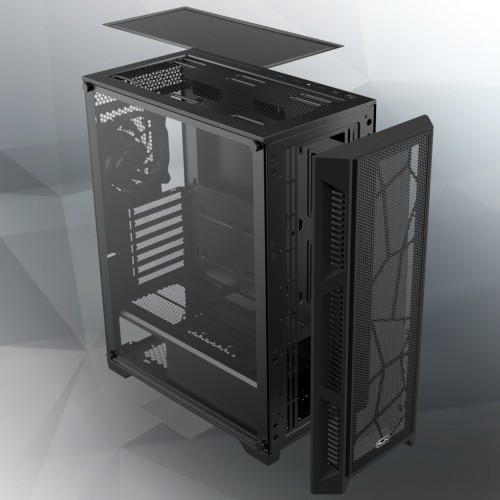Корпус без блока питания/ Case Raijintek ARCADIA III, Midi-Tower, TG, 1x120mm, 1xUSB-A 3.0 + 2xUSB 2.0, ATX, mATX, mITX Black