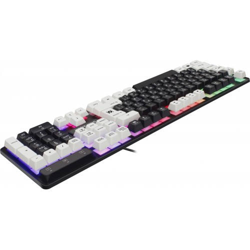 Клавиатура DEFENDER DARK KNIGHT GK-077 RU BL/WH 45077