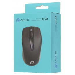 Мышь Оклик 325M черный оптическая 1200dpi USB для ноутбука 3but (1091340)