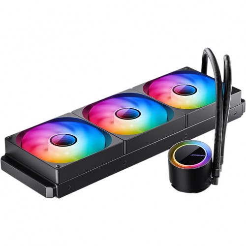 Система жидкостного охлаждения JONSBO TG-420 ARGB Black: Эффективное охлаждение для процессоров AM5 и AM4 (420mm, 300W, 3 вентилятора 140mm)