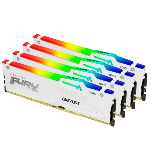 Память оперативная/ Kingston 64GB 6000MT/s DDR5 CL40 DIMM (Kit of 4) FURY Beast White RGB XMP Kingston