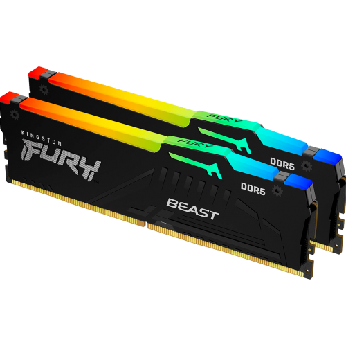 Память оперативная/ Kingston 64GB 5200MT/s DDR5 CL40 DIMM (Kit of 2) FURY Beast RGB XMP Kingston