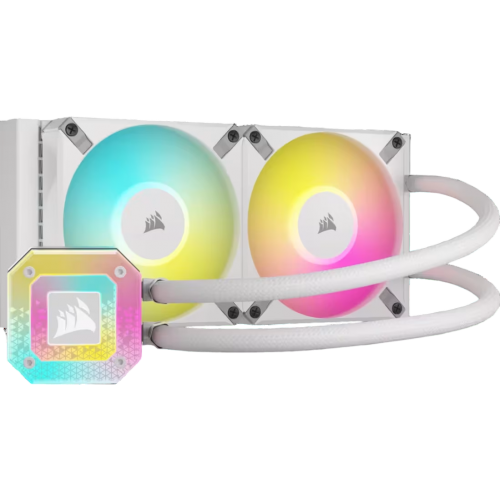Система жидкостного охлаждения/ Water Cooling System Corsair iCUE H100i ELITE CAPELLIX XT (240mm, White, RGB/ Fans: 2x120mm, 65.57CFM, 34.1dBA, 2400RPM/ S: 1851, 1700, 1200, 115x, 2011, 2066, AM5, AM4) Corsair
