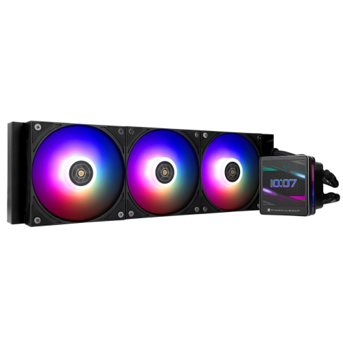 Водяное охлаждение для процессора/ Water Cooling System Thermalright Grand Vision 360 (360mm, LED, Black, ARGB/ Fans: 3x120mm, 80.45CFM, 29.4dBA, 2150RPM/ Pump height 72.5mm, 6400RPM, Rad thickness 27mm/ S: 1700, 1200, 1851, 115X, 2011, 2066, AM5, AM4) Th