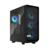 Корпус ПК без блока питания/ Case Fractal Design Meshify 2 Compact Lite RGB TG Light Tint, Midi-Tower, 4x120mm RGB, 2xUSB-A 3.2 ATX, mATX, mITX Black Fractal Design