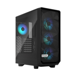 Корпус ПК без блока питания/ Case Fractal Design Meshify 2 Compact Lite RGB TG Light Tint, Midi-Tower, 4x120mm RGB, 2xUSB-A 3.2 ATX, mATX, mITX Black