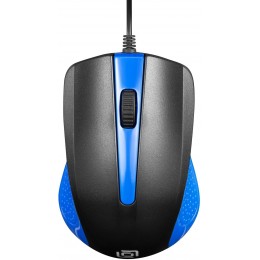 Мышь Оклик 225M черный/синий оптическая 1200dpi USB 3but (288233)