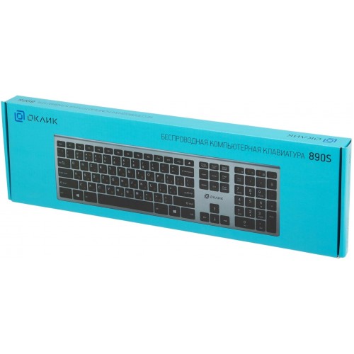 Клавиатура Оклик 890S серый USB беспроводная slim - идеальный выбор для комфортной работы и игр