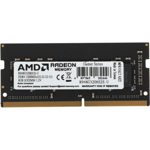 Память DDR4 8GB 3200MHz SO-DIMM для ноутбуков AMD R948G3206S2S-U Radeon R9 Gamer Series - Высокая производительность и надежность