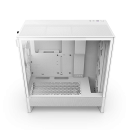 Корпус ПК без блока питания/ Case NZXT H5 Flow RGB, Midi-Tower, TG, 4x120mm RGB, 1xUSB-A 3.2 + 1xUSB-C 3.2, E-ATX, ATX, mATX, mITX White