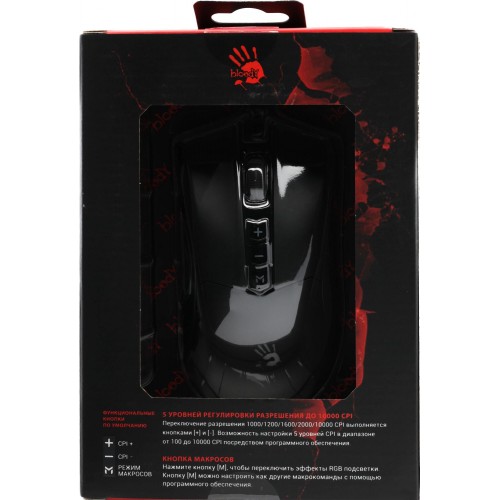 Мышь A4Tech Bloody ES9 Plus: Оптическая USB 10000dpi с 7 кнопками в черном цвете