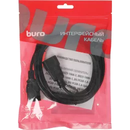 Кабель-удлинитель Buro IEC C13 IEC C14 3м (AN23-1008-3) черный (пакет)