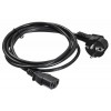 Кабель Buro BU-PCAB-ZP1 IEC C13 Евровилка угловой 3м черный (пакет)