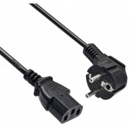 Кабель Buro BU-PCAB-ZP1 IEC C13 Евровилка угловой 3м черный (пакет)