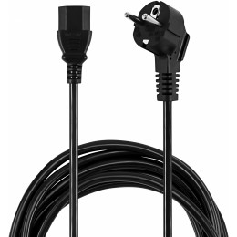 Кабель Buro BU-PCAB-ZP1 IEC C13 Евровилка угловой 3м черный (пакет)