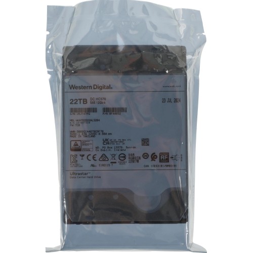 Жесткий диск WD SAS 3.0 22TB Ultrastar DC HC570 - 7200rpm, 512Mb, 3.5'' для серверов