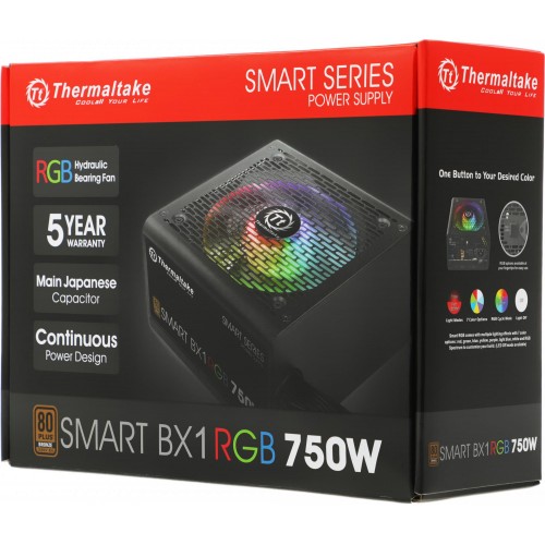 Блок питания Thermaltake ATX 750W Smart BX1 RGB 80+ Bronze с 120mm вентилятором и 8xSATA - Высокая производительность и стильный дизайн