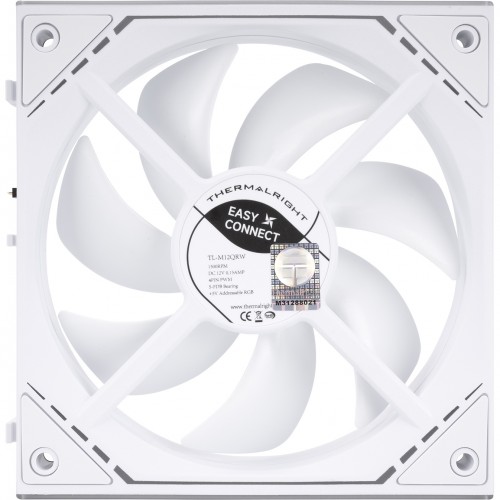 Кулер для корпуса/ Case Cooler Thermalright TL-M12QRW Reverse (124x120x25mm, 4-pin PWM, ARGB, 47.6CFM, 23.2dBA, 1500RPM, White) Thermalright