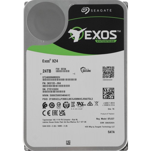 Жесткий диск Seagate Exos X24 24TB SATA-III 7200rpm для серверов - ST24000NM002H