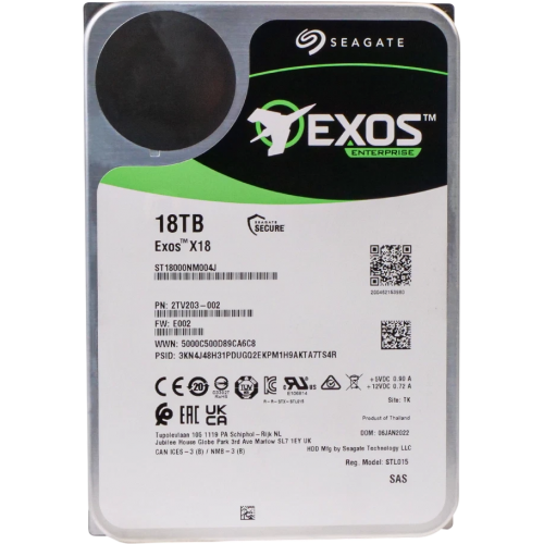 Жесткий диск/ HDD Seagate SAS 18Tb Exos X18 12Gb/s 7200 256Mb 1 year warranty