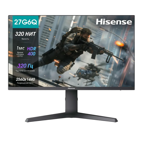 Монитор Hisense 27 2560x1440 IPS 320Гц с 1мс откликом - Черный, HDMI и DisplayPort