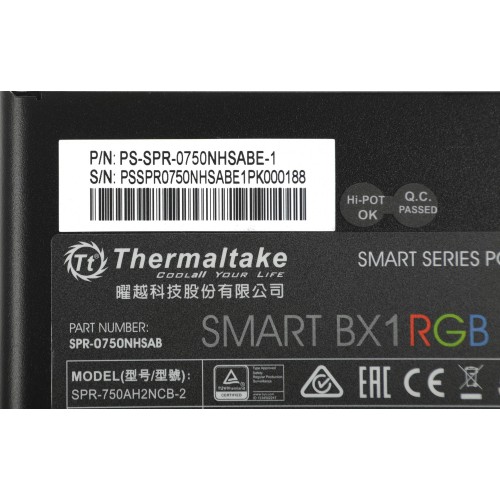 Блок питания Thermaltake ATX 750W Smart BX1 RGB 80+ Bronze с 120mm вентилятором и 8xSATA - Высокая производительность и стильный дизайн