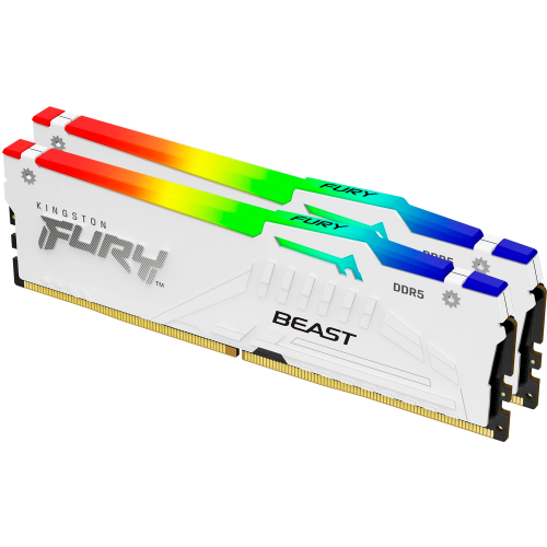 Купить оперативную память Kingston 32GB DDR5 5600MT/s CL36 DIMM (2 шт.) FURY Beast White RGB EXPO