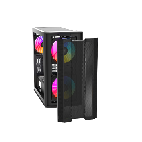 Корпус ПК без блока питания/ Case SAMA S30 Black, Midi-Tower, TG, 2x140mm + 1x120mm ARGB, 1xUSB 3.0 + 1xUSB 3.1 Type-C, mATX, mITX Black SAMA