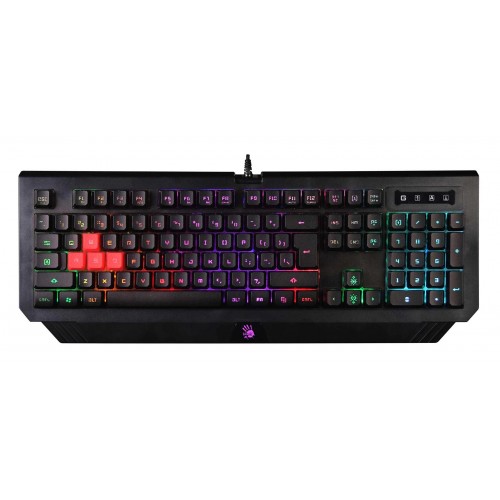 Клавиатура A4Tech B120N USB с LED-подсветкой для геймеров, черная, 1.8 м кабель