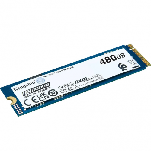 Твердотельный накопитель/ Kingston SSD DC2000B 480GB, M.2 22x80mm, NVMe, PCIe Gen 4x4, 3D TLC, R/W 7000/800MB/s, IOPs 530 000/32 000, TBW 350, DWPD 0.4 (12 мес) Kingston