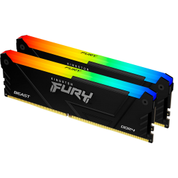 Память оперативная/ Kingston 32GB 3600MT/s DDR4 CL18 DIMM (Kit of 2) FURY Beast RGB