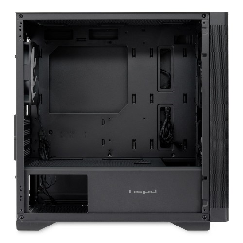 Корпус без блока питания/ Case HSPD M320, Mesh Mini-tower, Black, slide TG, 0.45 SPCC, 2x140mm ARGB (M11-140)+1x120mm ARGB (M11-120) mATX, mITX 160/340/184mm 2x2.5", 2x3.5", 4xPCI 2xUSB-A 3.0, 1xUSB-A 1.0 390x200x385mm