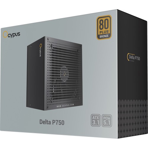 Блок питания Ocypus Delta P750 750W 80+ Bronze: Надежное решение для вашего ПК (ATX, 3.1, Non-modular, 120mm вентилятор)