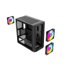 Корпус ПК без блока питания/ Case SAMA S30 Black, Midi-Tower, TG, 2x140mm + 1x120mm ARGB, 1xUSB 3.0 + 1xUSB 3.1 Type-C, mATX, mITX Black SAMA