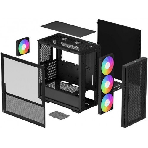 Корпус Deepcool CH560 черный ATX с поддержкой 8 вентиляторов 120mm и 3 вентиляторов 140mm, USB 3.0 и аудио выходом