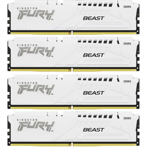 Купить Оперативную Память Kingston 64GB DDR5 6000MT/s CL40 DIMM (4x16GB) FURY Beast White с XMP