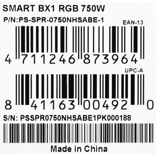 Блок питания Thermaltake ATX 750W Smart BX1 RGB 80+ Bronze с 120mm вентилятором и 8xSATA - Высокая производительность и стильный дизайн