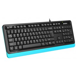 Клавиатура A4Tech FKS10 черный/синий USB (подставка для запястий) (FKS10 BLUE) кабель 1.5м