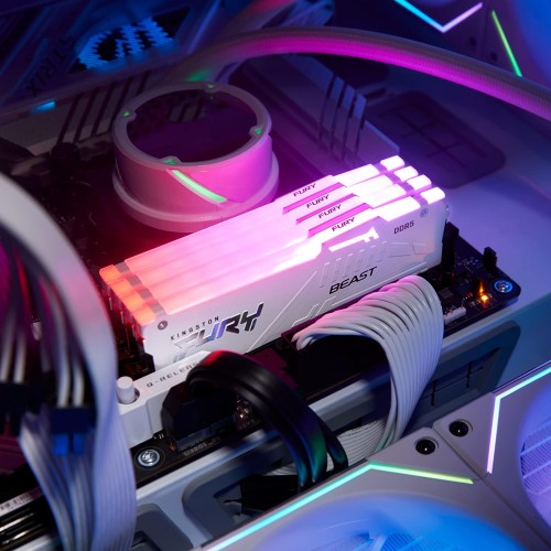 Память оперативная/ Kingston 16GB 6400MT/s DDR5 CL32 DIMM FURY Beast White RGB EXPO Kingston